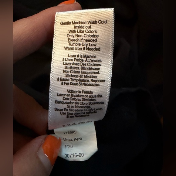 Nation LTD 100% Pima Cotton V-Neck Lilith Long Sleeve Black Top - Small - Picture 5 of 7